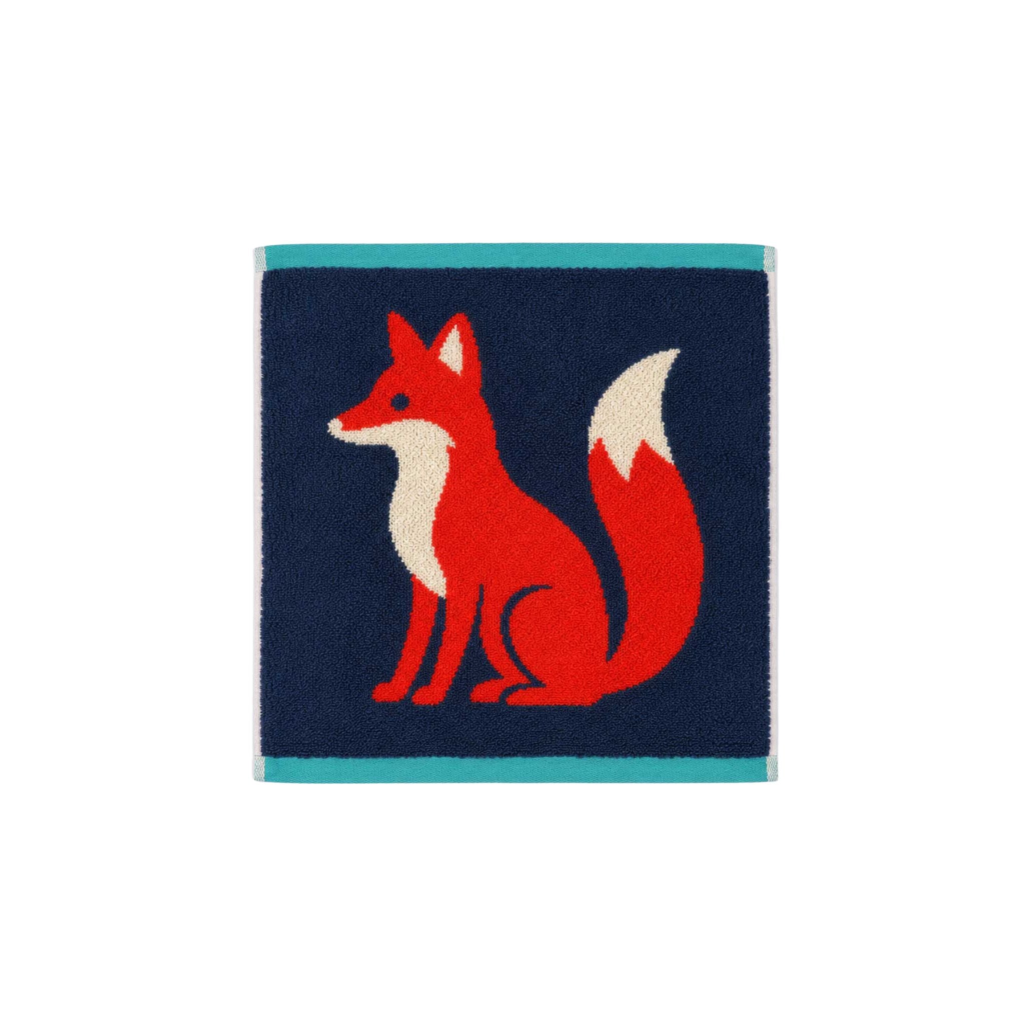 Handtuch roter Fuchs auf marineblauem Untergrund