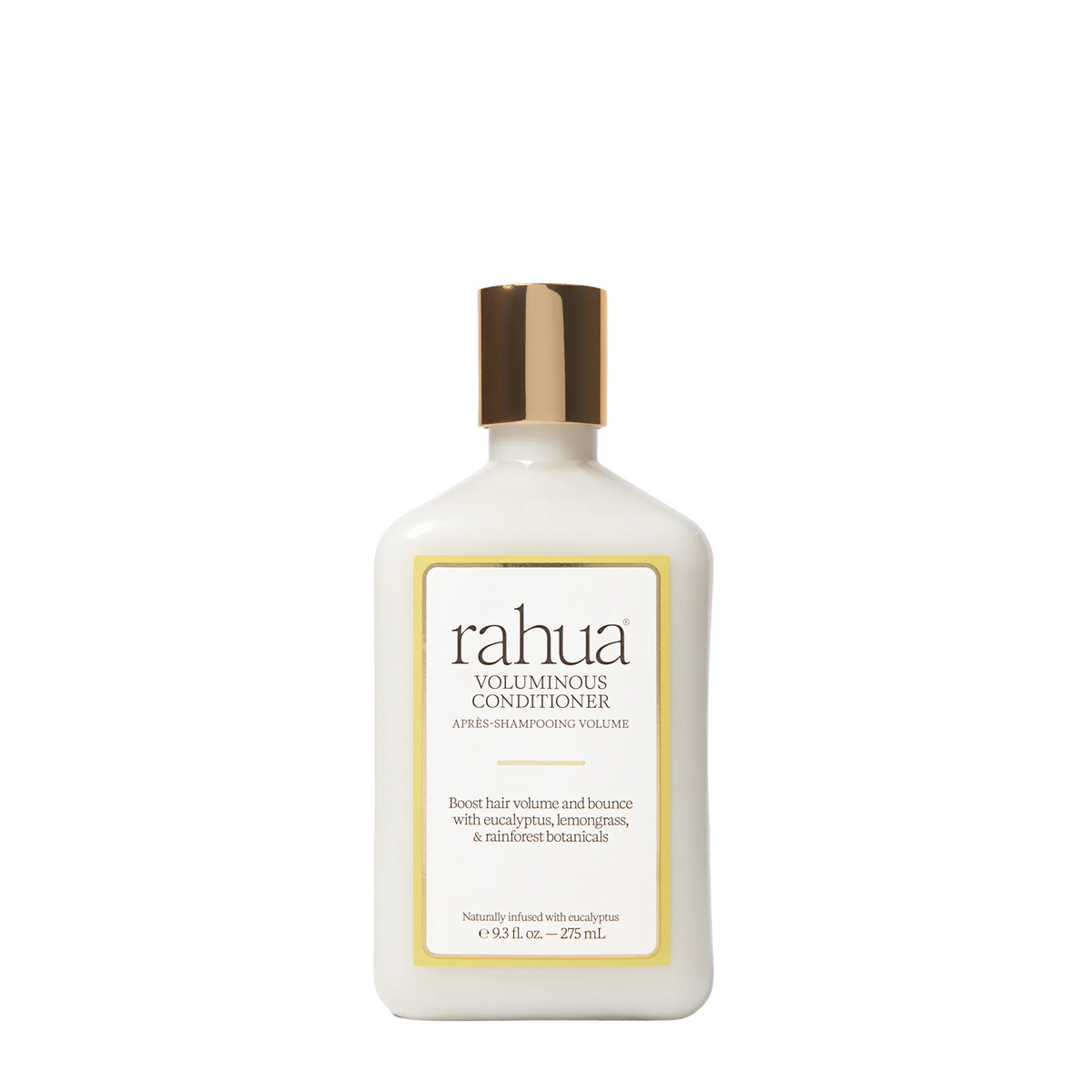 Rahua Voluminous Conditioner, 275 ml Flasche mit goldenem Verschluss.