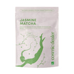 Cosmic Dealer Jasmine Matcha in weißer Standbeutel-Verpackung auf weißem Hintergrund