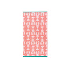 Lobster Pink Organic Cotton Hand Towel with lobster pattern on white background, bath accessories