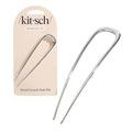Kitsch Metal French Hair Pin in Silber auf beigefarbener Karte, 1 Stück, Haarstyling