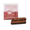 Cosmic Dealer Nut Butter Chocolate in einer roten Packung mit Peanut Butter & Black Sesame, gesunder Snack